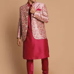 VASTRAMAY Men Silk Blend Kurta with Pyjamas-32