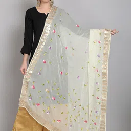 SOUNDARYA Printed Block Print Dupatta with Gotta Patti-0