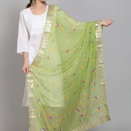 SOUNDARYA Printed Block Print Dupatta with Gotta Patti-1