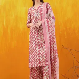 KALINI Women Printed Regular Kurta with Palazzos & With Dupatta-picture-19