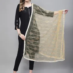 LOOM LEGACY Ethnic Motifs Embroidered Dupatta-image-2