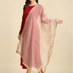 Dupatta Bazaar Ethnic Motifs Embroidered Organza Dupatta with Sequinned-51