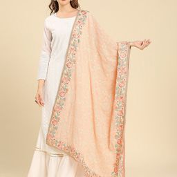 Dupatta Bazaar Floral Embroidered Georgette Dupatta-39