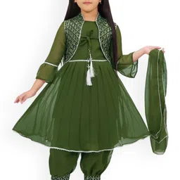 BAESD Girls Embroidered Regular Kurti with Patiala & With Dupatta-picture-7
