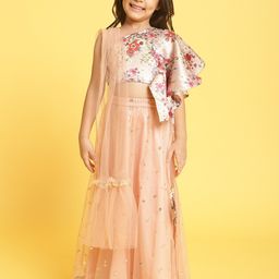 Nauti Nati Girls Floral Printed Sequinned Ready to Wear Lehenga & Blouse With Dupatta-picture-26