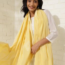 Fabindia Ethnic Motifs Embroidered Cotton Dupatta-24