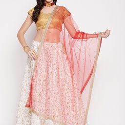 Clora Creation Sequinned Embellished Net Dupatta-32