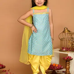 SAKA DESIGNS Girls Floral Printed Regular Kurta with Dhoti Pants & With Dupatta-picture-30