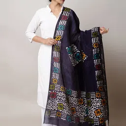 Unnati Silks Ethnic Motifs Printed Cotton Silk Block Print Dupatta-picture-12