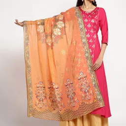 AURELIA Ethnic Motifs Printed Foil Print Dupatta-1