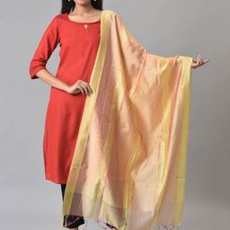 AURELIA Pink & Yellow Printed Viscose Rayon Dupatta-29