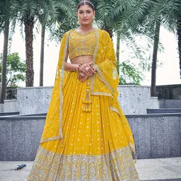 CHANSI Embroidered Sequinned Ready to Wear Lehenga & Blouse With Dupatta-picture-25