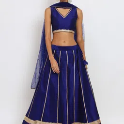 studio rasa V-Neck Gotta Patti Ready to Wear Lehenga & Blouse With Dupatta-picture-27