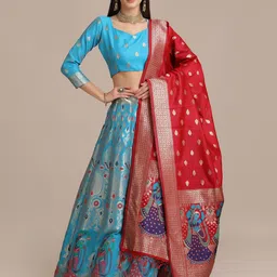 KALINI Printed Semi-Stitched Lehenga & Unstitched Blouse With Dupatta-image-36