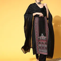PANIT Women Ethnic Motifs Printed Kurta with Trousers & Dupatta-image-88