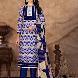 SHADOW & SAINING Geometric Printed Unstitched Dress Material-picture-44