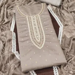 KALINI Ethnic Motifs Woven Design Beads and Stones Unstitched Dress Material-image-88