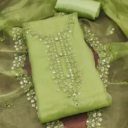 KALINI Embroidered Organza Unstitched Dress Material-picture-21