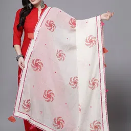 Clora Creation Ethnic Motifs Embroidered Dupatta & Mirror Work-image-12