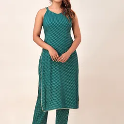 HERE&NOW Printed Kurta with Trousers & With Dupatta-17