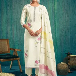 KALINI Women Floral Regular Kurta with Trousers & With Dupatta-picture-16