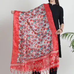 LOOM LEGACY Printed Art Silk Dupatta-12