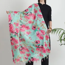 LOOM LEGACY Printed Art Silk Dupatta-24