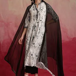 Khushal K Women Dyed Regular Kurta with Palazzos & With Dupatta-picture-5