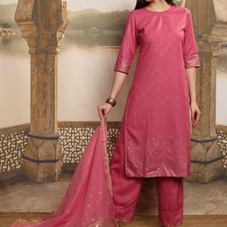 Vishudh Women Ethnic Motifs Regular Kurta with Palazzos & With Dupatta-picture-29
