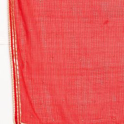 Clora Creation Red Checked Dupatta with Gotta Patti image 5
