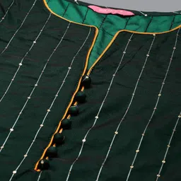 PANIT Woven Design Sequinned Notch Collar Kurta with Trousers & Dupatta image 4