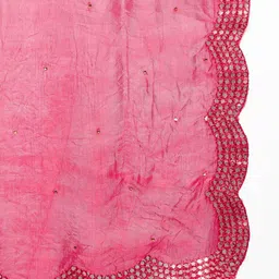 Clora Creation Magenta Embroidered Dupatta with Sequinned image 5