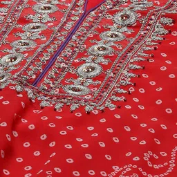 Biba Bandhani Printed Thread Work Kurta With Palazzos & Dupatta image 2