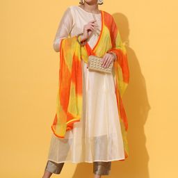 DECKEDUP Ethnic Motifs Printed Chiffon Dupatta image 3