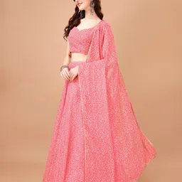 PMD Fashion Printed Semi-Stitched Lehenga & Unstitched Blouse With Dupatta image 3