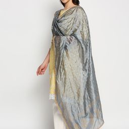Dupatta Bazaar Printed Khari Print Silk Dupatta with Zari image 4