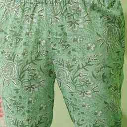 Vishudh Floral Printed Regular Pure Cotton Kurta with Trouser & Dupatta image 3