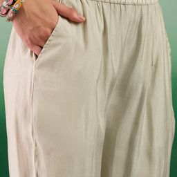 Sangria Sequin Embroidered Round Neck A Line Kurta With Trouser image 3