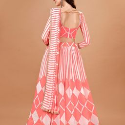 PMD Fashion Printed Semi-Stitched Lehenga & Unstitched Blouse With Dupatta image 2