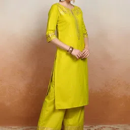Vishudh Ethnic Motifs Printed Kurta With Palazzo & Dupatta image 4