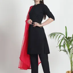 LOOM LEGACY Ethnic Motifs Embroidered Dupatta with Thread Work image 3