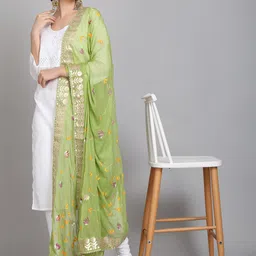 SOUNDARYA Printed Block Print Dupatta with Gotta Patti image 2