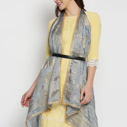 Dupatta Bazaar Printed Khari Print Silk Dupatta with Zari image 5