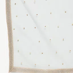 Clora Creation Polka Dots Embroidered Net Dupatta With Sequinned image 5