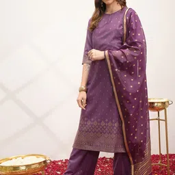 Vishudh Printed Regular Kurta with Palazzos & With Dupatta image 3