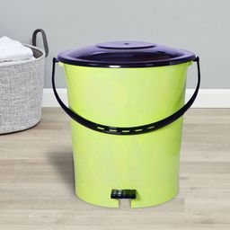 Kuber Industries Set Of 2 Green & Black Solid Dustbin-52
