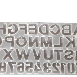 urban box Silicone Deepen Letter Molds for Resin, Backward Resin Casting Big Alphabet Number Molds, Reusable Epoxy Molds for DIY Keychain Pendant Earring Chololate Cake (Alphabet Mold with Hole) image 1
