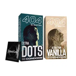 Bold Care 404 Extra Dots & Vanilla Flavored Condoms - 10Pcs Each-2