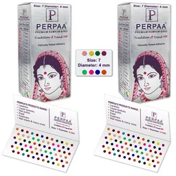 PERPAA Set Of 2 Velvet Sticker Kumkum Bindi Box - 15 Flaps Each-28