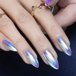 LICK 12 Pcs Chromatic Almond Shaped Reusable Press On Nail Extension - Metallic Purple-40